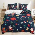 Bedding Duvet Cover Set Double Size Comforter Cover 3 Pieces Christmas Tree