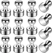 Grtard 12 Pack Magnetic Push Pins Fridge Magnets Whiteboard Magnets, Small Neodymium Magnets Push Pin Magnets for Whiteboard, Fridge, Map Magnets Refrigerator Magnets for Office, School, Locker