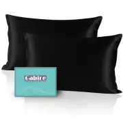 Mulberry Silk Pillow Cases Set of 2, Both Sides Real Silk Pillowcase for Hair...