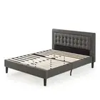 Zinus Dachelle Fabric Tufted Bed Frame Dark Grey - Queen