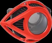 AN Clear Tear Air Cleaner Kit Red Anodized Harley Dyna Super Glide T-Sport 01-03