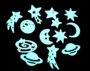 GLOW IN DARK SELF ADHESIVE SPACE PLANETS STARS LUMINOUS KIDS WALL STICKERS