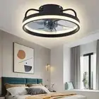 LED Ceiling Fan with Light Semi-Enclosed Flush Mount Smart APP & Remote Control