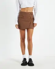 Lotti Wrap Blazer Skirt Brown