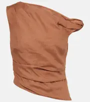 [SIR] SIR Asymmetric draped linen top AU 8 brown