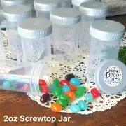 10 reusable 2 ounce Clear Container Jar Party Silver Lid Top Cap New USA # 4314
