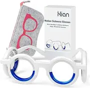 Hion Motion Sickness Glasses,Relieve Carsickness Airsickness Seasickness Glasses,Ultra-Light Portable Nausea Vertigo Glasses, No Lens Liquid Glasses for Adults or Kids(New-Red)