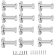 12 PCS 2 Inch Bathroom Towel Hook, Brushed Stainless Steel Wall Mounted Robe ...