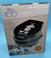 Disney 100 Years of Wonder Mickey Mouse Face Silver Mini Waffle Maker NEW