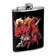 Devil Unicorn Em1 Flask 8oz Stainless Steel Hip Drinking Whiskey