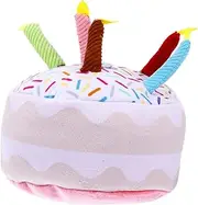 VERDANVERSE Pet Plush Cake Durable Molar Biting for Dogs Birthday Party Decoration Festival Present Soft Plush Material for