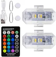 Wireless LED Flashing Lights - Motorcycle Warning Light - Warning Lights with Remote Control, Anti-Collision RGB Lights for Car Motorcycle