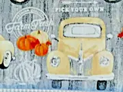 fabric PUMPKIN PATCH Farm Pickup /truck 1yd x WOF Fabric Editions NEW 2021