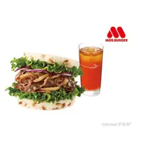 在飛比找momo購物網優惠-【MOS 摩斯漢堡】C525超級大麥燒肉珍珠堡+冰紅茶 L(