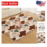 71x59 Inch Thick Foam Play Mat for Babies - Stylish, Foldable & Washable