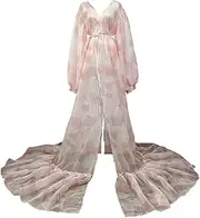 [D&J DON&JUDY] Don&Judy Women’s Organza Dresses for Photo Shoot Baby Shower Maxi Photo Props Dress Evening Gown