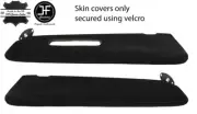 BLACK STITCH 2X SUN VISORS LUXE SUEDE COVERS FOR BMW E30 81-92 COUPE (for: BMW)