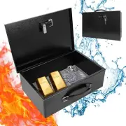 Fireproof Lock Box for Documents, Fire Resistant Safe Fire Safe Box with Dual...