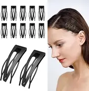 40 Pcs Double Grip Hair Clips, Sightor Metal Snap Hair Clips Hair Barrettes for Women Hair Making Salon Supplies Hair Accessories (Metallic Black)