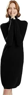[Zozogag] 100% Solid Cashmere Knitwears Women Dress Winter Oneck Long Pullovers Solid Colors Ladies Clothes