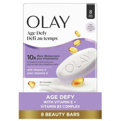 Olay Age Defying Bar Soap with Vitamin E and Vitamin B3 Complex , 8 count