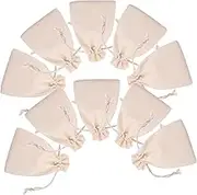 WATIIFUFU Cotton Drawstring Pouches 10pcs for Bridal Shower Party Favors Lightweight Reusable Fabric Bags