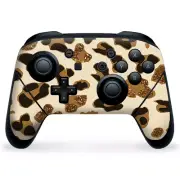 Nintendo Switch Pro Controller Skin Decal Vinyl Wrap - Brown Leopard Pattern