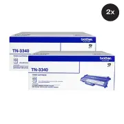Brother TN-3340 Black Toner Cartridge Multipack (2 Pack) High Yield (XL) Blac...