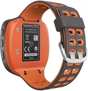 TOPBD Compatible with Garmin Forerunner 310XT Watch Band, Soft Silicone Watch Strap Replacement for Forerunner 310XT Smartwatch, Grey-Orange