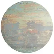 32'' Round All-Weather Restaurant Table Top with Textured Canyon Laminate Top