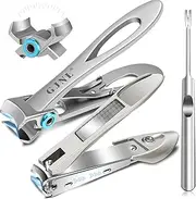 Toenail Clippers for Thick Nails for Seniors, 16mm Ultra Sharp Wide Jaw Nail Clippers for Men & No Splash Self Collecting Nail Clippers with Catcher, Novelty Gifts for Men Women
