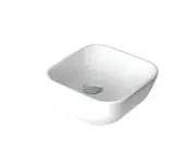 350*390*120mm FIE Lincoln Gloss White Ceramic Angled Square Above Counter Basin