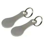 1/2Pcs Metal Shopping Cart Tokens Trolley Token Key Ring Decorative Keychain Mul