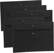 HOUDERCO 5Pcs Document Holder Bag with String Button Design Thick File Envelopes for Office File Pockets for Organizing Bills and Invoices Material