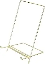 ULTECHNOVO Minimalist Recipe Holder Gold Plate Cook Book Stand Holder Easel Book Stand for Cookbooks Iron Stand Metal Bookshelf Metal Stand Recipe Book Holder Facial Mask Stainless Steel
