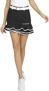 [AGARES] Golf Sport Women Short Skirt Summer Lady's Clothes Fashion Casual Skirts (Black,XS)
