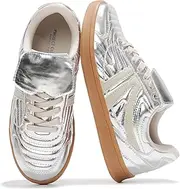 [Project Cloud] Leather Womens Sneakers - Memory Foam Casual Sneakers for Women Footwear Lace Up Women's Fashion Sneakers - Non-Slip Shoes for Women Trendy Shoes Womens (Madrid)