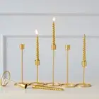 Modern Iron Candle Holder Candlestick Ornaments Wedding Party Banquet Décor Gold