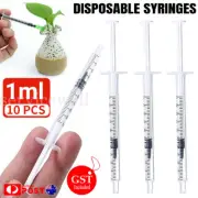Up 100x 1ml Disposable Syringes Slip Tip Hydroponics Nutrient Measuring Plastic