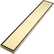 Long Shower Grate Stainless Steel Floor Drain Waste (Brushed Gold-Tile Insert, 9