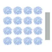 Artificial Flowers DIY Silk Fake Hydrangea Flowers with Stems 6" Blue 30 Set