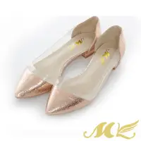 在飛比找momo購物網優惠-【MK】簡單穿系列-金屬光爆裂感尖頭休閒鞋-銀色/金色(兩色