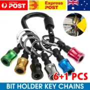 6pcs Hex Shank Screwdriver Bit Holder Extension Bar Keychain Driver Keyring Au