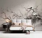 3D Branches Bird Watercolor Self-adhesive Removeable Wallpaper Wall Mural