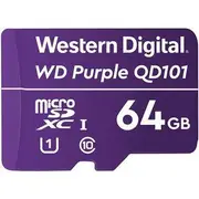 WD SC QD101 MicroSD Card 64GB Purple Surveillance Camera WDD064G1P0C