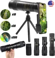 10-300X40 Zoom Optical HD Lens Monocular Telescope+ Tripod+ Clip for Cell Phone