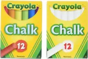 Crayola Chalk Bundle: 12 White & 12 Colored Non-Toxic Chalks