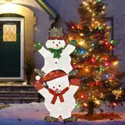 Christmas Light Sign Snowman with Stakes for Decoration