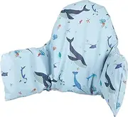 HALAA VAUVA High Chair Cushion with Cover Pad for IKEA Antilop Babies Toddlers Inflatable & Reversible Built-in Inflatable Cushion Sea Blue