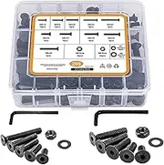 Metric Bolt Set - Metric Bolt Assortment Kit with Lock and Flat Washers - Washer Assortment Kit Nuts Bolts Assortment, Furniture Screws for Repairing